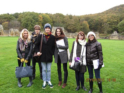 A group of upper level students at Mount Grace Priory during Helen's Architecture, Gender & Sexuality module.